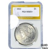 1922 Silver Peace Dollar PGA MS65+