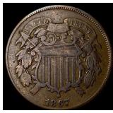 1867 Bronze Two-Cent Piece LIGHTLY CIRCULATED