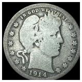 1914 Barber Quarter NICELY CIRCULATED