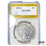 1935-S Silver Peace Dollar PGA MS65