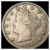 1912 Liberty Head Nickel NEARLY UNCIRCULATED