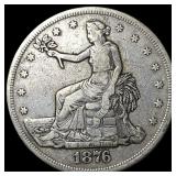1876 Silver Trade Dollar NEARLY UNCIRCULATED