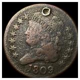 1809 Classic Head Half Cent (holed) NICELY CIRCULA