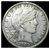 1909-O Silver Barber Half Dollar NEARLY UNCIRCULAT