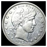 1912 Barber Silver Quarter NEARLY UNCIRCULATED