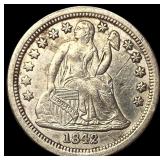 1842-O Silver Seated Liberty Dime NEARLY UNCIRCULA