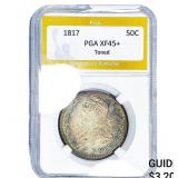 1817 Capped Bust Half Dollar PGA XF45+ Toned