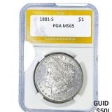 1881-S Morgan Silver Dollar PGA MS65