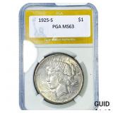 1925-S Silver Peace Dollar PGA MS63