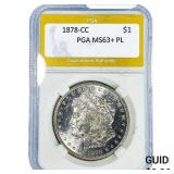 1878-CC Morgan Silver Dollar PGA MS63+ PL