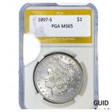 1897-S Morgan Silver Dollar PGA MS65