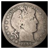 1896-S Silver Half Dollar LIGHTLY CIRCULATED