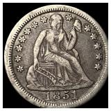 1851 Seated Liberty Dime NEARLY UNCIRCULATED