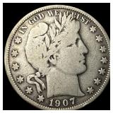 1907 Barber Half Dollar LIGHTLY CIRCULATED