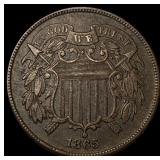 1865 Copper Two-Cent Piece NEARLY UNCIRCULATED