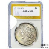 1923-S Silver Peace Dollar PGA MS65