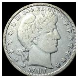 1907-D Silver Barber Half Dollar LIGHTLY CIRCULATE