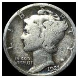 1921 Silver Mercury Dime LIGHTLY CIRCULATED