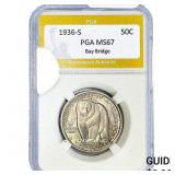 1936-S Bay Bridge Half Dollar PGA MS67