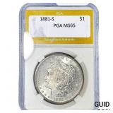1881-S Morgan Silver Dollar PGA MS65