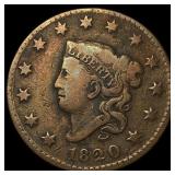 1820 Coronet Head Large Cent LIGHTLY CIRCULATED