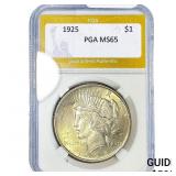 1925 Silver Peace Dollar PGA MS65
