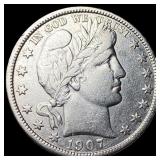 1907-D Silver Barber Half Dollar LIGHTLY CIRCULATE