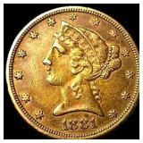 1881 Liberty Head Half Eagle $5 Gold CLOSELY  UNC
