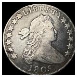 1805 Draped Bust Silver Half Dollar LIGHTLY CIRCUL