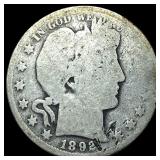1892 Silver Barber Quarter NICELY CIRCULATED