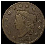 1824 Coronet Head Large Cent NICELY  CIRCULATED