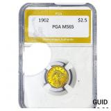1902 $2.50 Gold Quarter Eagle PGA MS65