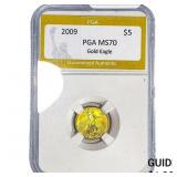 2009 1/10oz $5 Gold Eagle PGA MS70