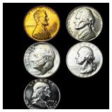 [5] 1951 U.S. Proof Set 1c-50c GEM PROOF