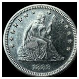 1888-S Silver Seated Liberty Quarter CLOSELY UNCIR