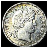 1914 Silver Barber Dime CHOICE AU