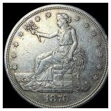 1876 Silver Trade Dollar NEARLY UNCIRCULATED