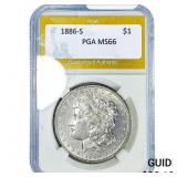 1886-S Morgan Silver Dollar PGA MS66