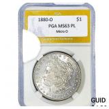1880-O Morgan Silver Dollar PGA MS63 PL Micro O
