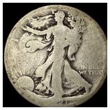 1921-S Silver Walking Liberty Half Dollar NICELY C