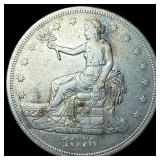 1876 Silver Trade Dollar NEARLY UNCIRCULATED