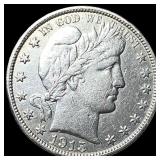 1915-D Silver Barber Half Dollar CLOSELY  UNCIRCU