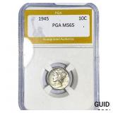 1945 Mercury Silver Dime PGA MS65