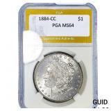 1884-CC Morgan Silver Dollar PGA MS64