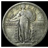 1918-D Silver Standing Liberty Quarter NEARLY UNCI