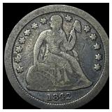 1842-O Silver Seated Liberty Dime LIGHTLY CIRCULAT