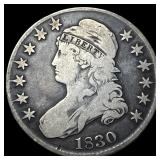 1830 Capped Bust Half Dollar LIGHTLY CIRCULATED