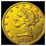 1885 Liberty Head Half Eagle $5 Gold CLOSELY  UNC