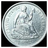 1862 Silver Seated Liberty Half Dime CHOICE  AU
