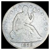 1859-O Silver Seated Liberty Half Dollar  NICELY